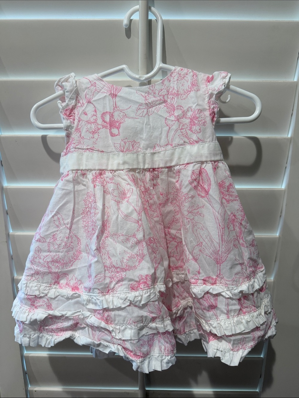 Janie & Jack Easter, baby girl dress with hat included 6-12m